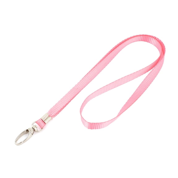 Swivel Metal Clip Flat Lanyard Neck Strap Pink for Working Card Holder