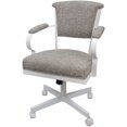 thumbnail image 1 of Swivel Metal Dining Caster Chair - Miami - Jetty June Tan Fabric - White, 1 of 4