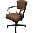 thumbnail image 1 of Swivel Metal Dining Caster Chair - Miami - Pecan Brown Vinyl - Brown, 1 of 4