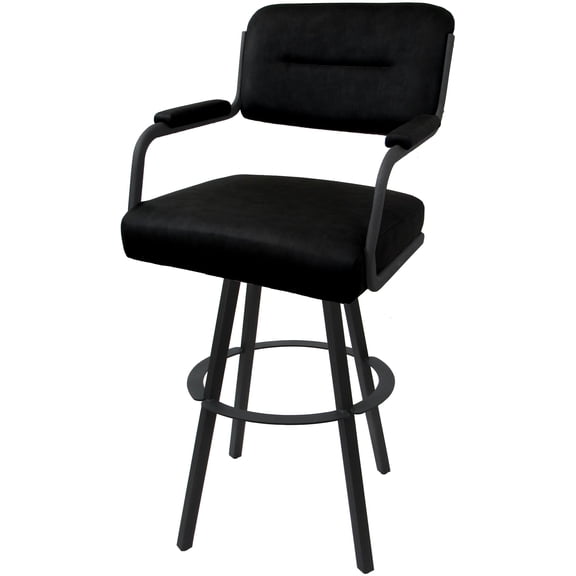 Swivel Metal Extra Tall Stool 34" Seat - M-110 WB - Black Vinyl - Gray