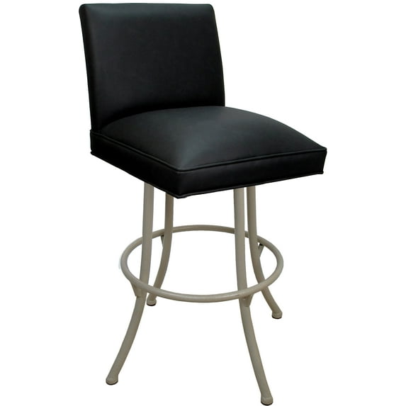 Swivel Metal Extra Tall Stool Sommerville 34" Seat - Black Vinyl - Beige