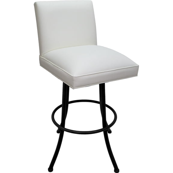 Swivel Metal Extra Tall Stool Sommerville 34" Seat - White Vinyl - Black
