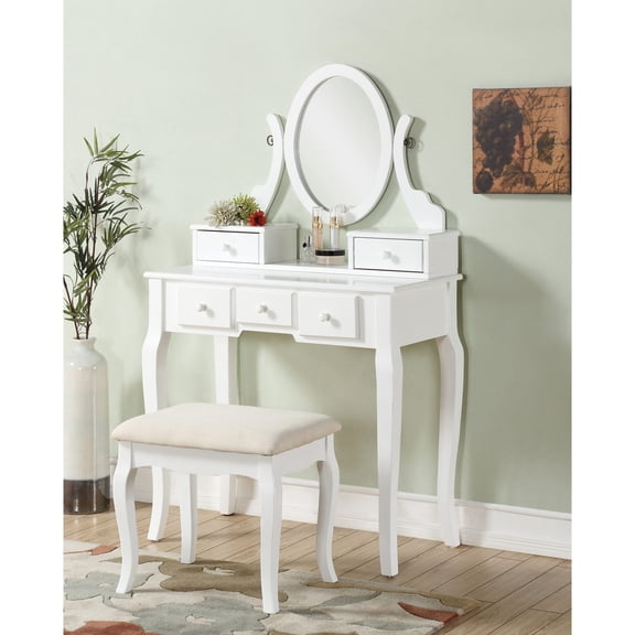 Swivel Mirrors and Five Drawers - Create a Functional Beauty Corner with the Vanity