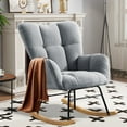thumbnail image 1 of SENCHO GINSYTALIOR Nursery Rocking Chair Teddy Upholstered Glider Rocker,Rocking Accent Chair Padded Seat with High Backrest ,Solid Wood Legs for Nursery Bedroom Living Room(Light Gray）, 1 of 7