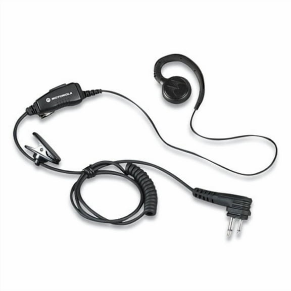 Swivel Monaural Over The Ear Earpiece with In-Line Microphone and Push-To-Talk, Black | Bundle of 2