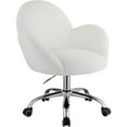 thumbnail image 1 of Swivel Office Chair with Rounded Back & Arms, White & Chrome, 1 of 1