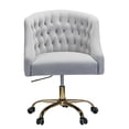 thumbnail image 1 of Swivel Office Computer Chair Gold Base Extra Large Size Adjustable Adult Grey, 1 of 9