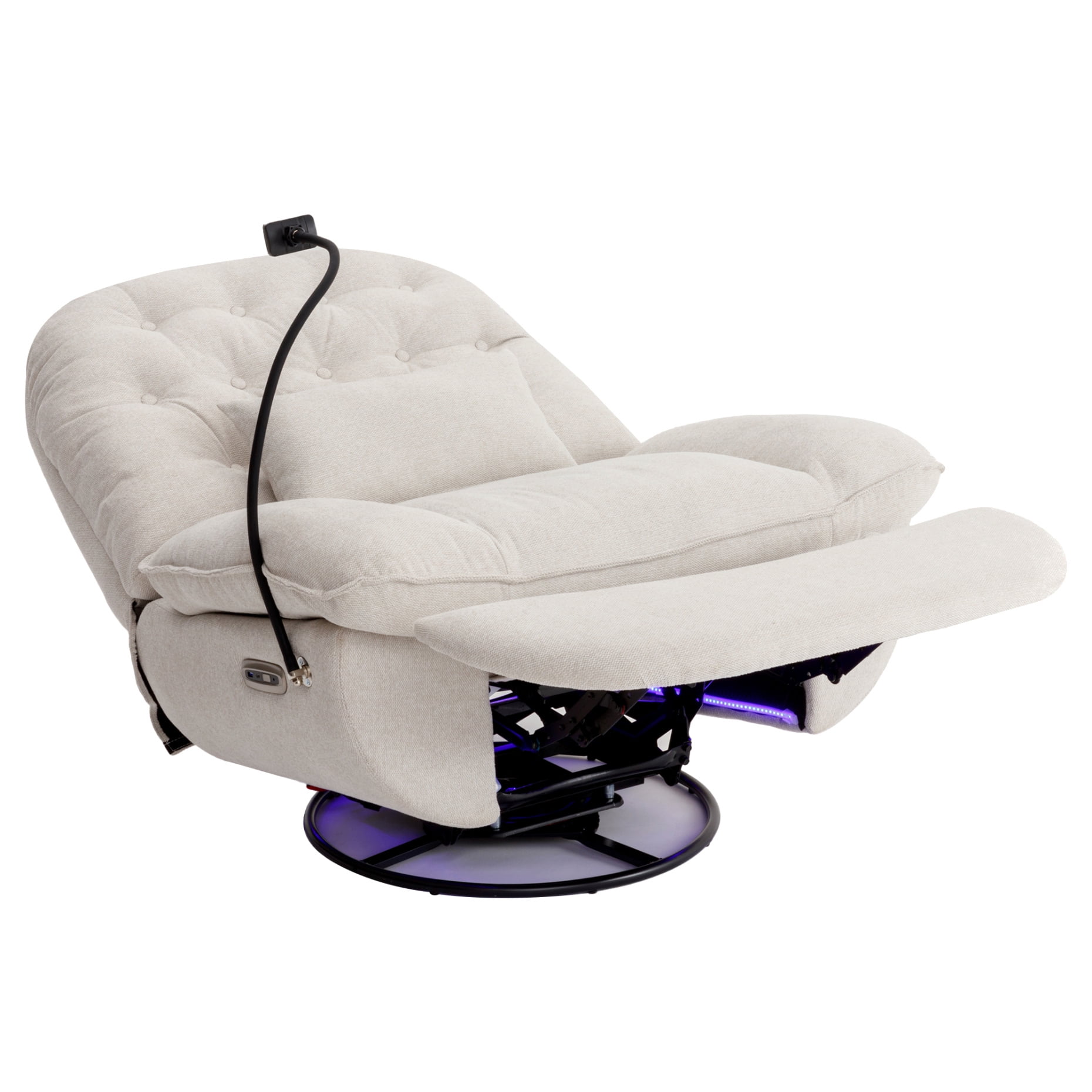 Swivel Power Recliner with Voice Control and Adjustable Backrest