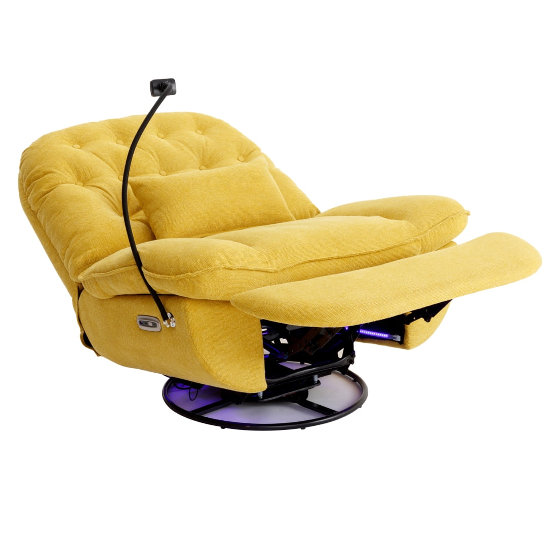 Swivel Power Recliner with Voice Control and Adjustable Backrest