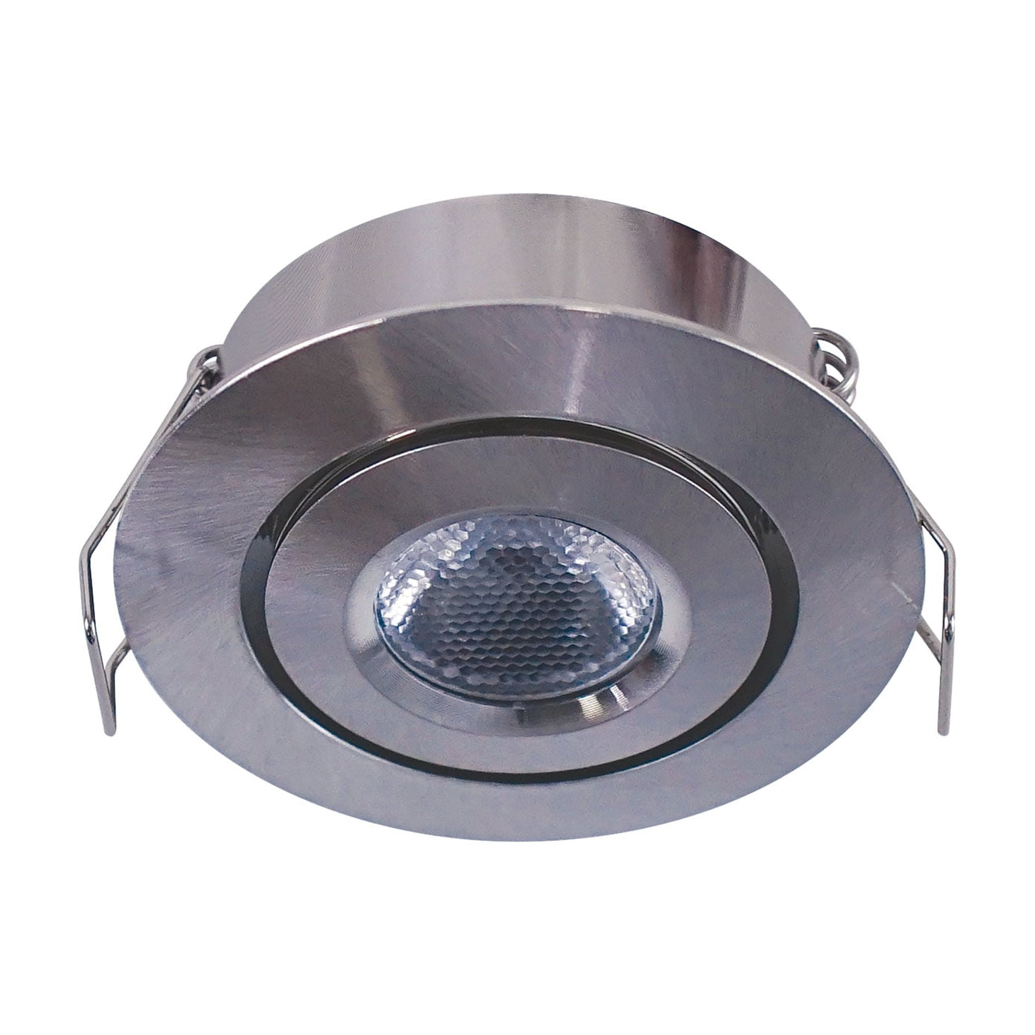 2-Inch Brushed Steel Swivel Recessed LED Puck Light