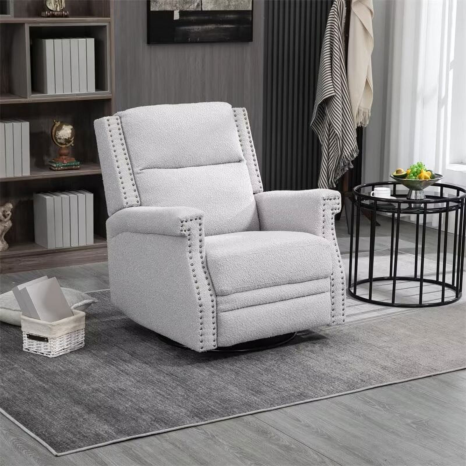 Swivel Recliner Chair, High Back Glider Rocker Recliner for Nursery
