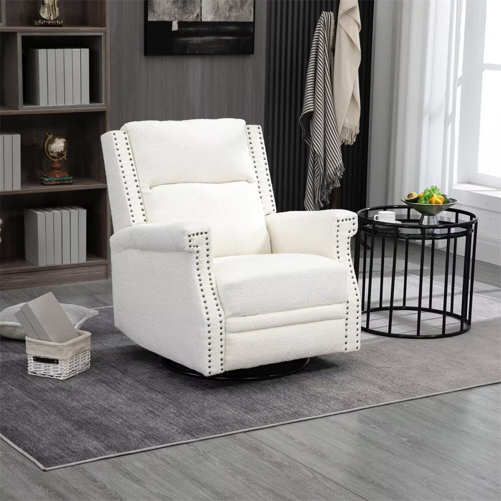 Swivel Recliner Chair, High Back Glider Rocker Recliner for Nursery