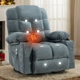 thumbnail image 1 of Power Recliner Chair for Adults, UHOMEPRO Swivel Recliner Chair with Massage and Heat, Manual Nursery Rocker Chair Sofa with USB Port, Modern Living Room Lounge Chair with Side Pockets, Blue, 1 of 10
