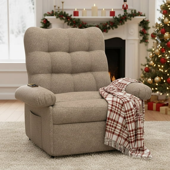 UHOMEPRO Electric Recliner Chair for Petite Women and Teens, Compact Recliner with Supportive Seat, Adjustable Backrest and Footrest for Apartment or Nursery, 350 lbs Capacity