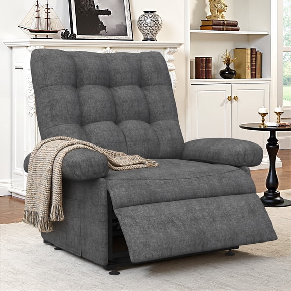 UHOMEPRO Power Recliner Chair for Adult and Teen, Compact Recliner with Supportive Seat, Adjustable Backrest and Footrest for Living Room, Office, Home Theater, Gray