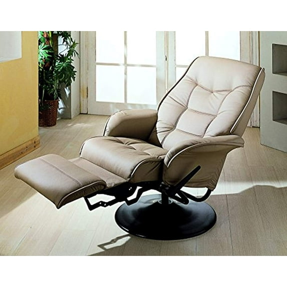 Swivel Recliner with Flared Arm Beige