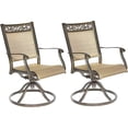 thumbnail image 1 of Swivel Rocker Chair, Cast Aluminum All-weather Comfort Club Arm Patio Dining Chair, Set of 2, 1 of 10