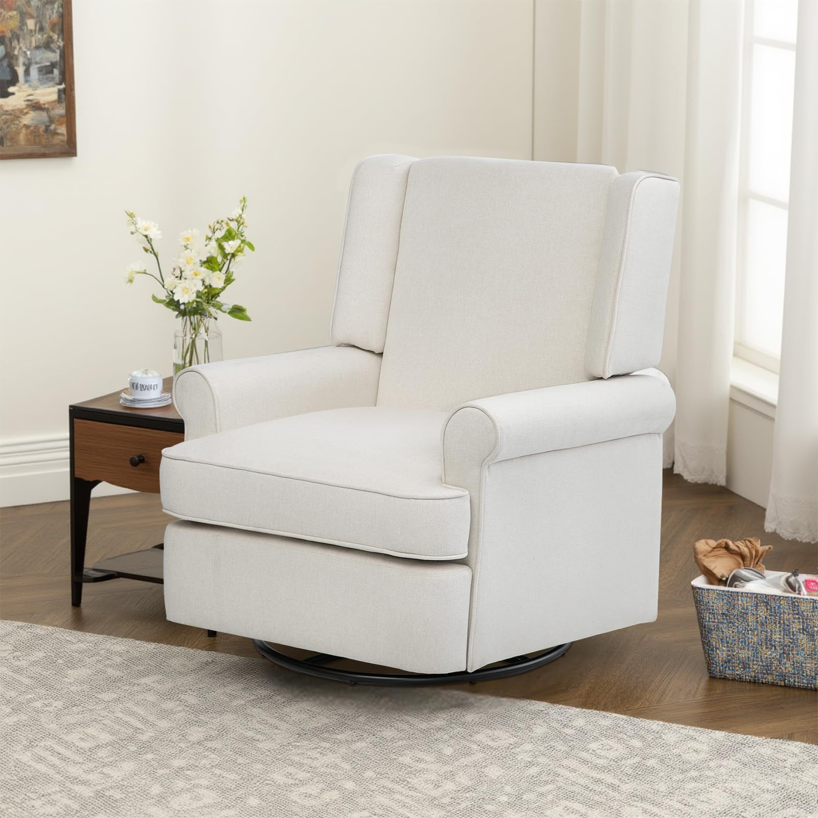 Swivel Rocker Chair,Nursery Glider Chair Nursery Breastfeeding