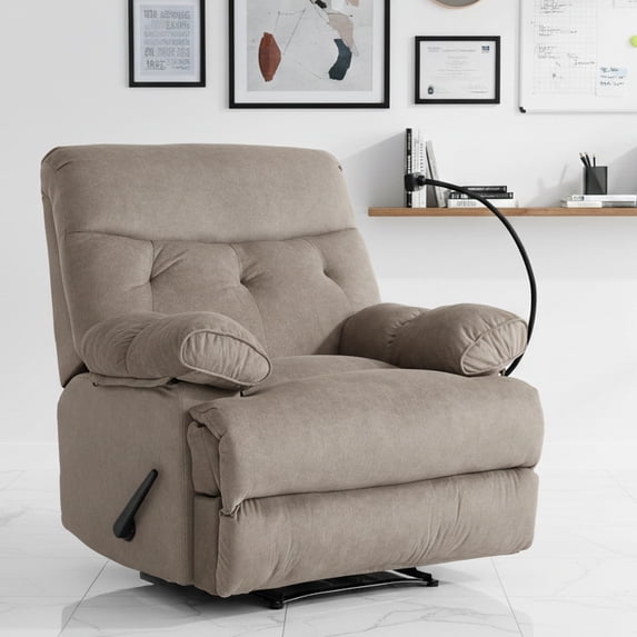 Ergonomic Recliner Adults,Oversized Recliner Chair Overstuffed Soft Extra Wide Brown