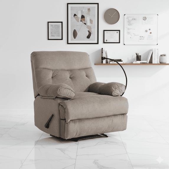 Ergonomic Recliner Adults,Oversized Rocker Recliner Chair Overstuffed Soft Extra Wide Brown