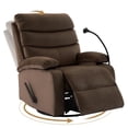 thumbnail image 1 of Swivel Rocker Recliner Adults, Rocking Small Recliner Chair for Small Spaces, Small Rocker Recliner Chair for Living Room, RV, Nursery, Bedroom, Dark Brown, 1 of 8