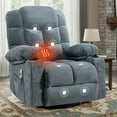 thumbnail image 1 of Swivel Rocker Chair, LEGAHOME Manual Glider Rocking Chair for Nursery with Massage and Heat, 22.8in Glider Massage Recliner Chairs for Adults, with Cup Holder and Side Pocket, Blue, 1 of 9