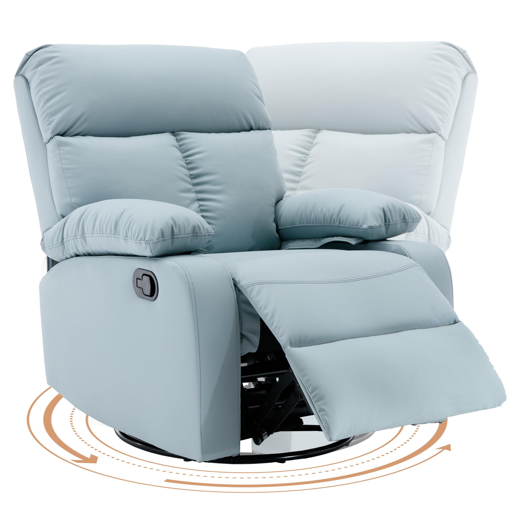 Swivel Rocker Recliner Chair for Adults, 360° Rotation with 30° Rocking ...