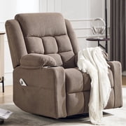 Swivel Rocker Recliner Chair for Adults with Massage and Heat, Cup Holders and Side Pockets, Glider Rocking Reclining Single Sofa Chair for Living Room Coffee