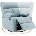 thumbnail image 1 of Swivel Rocker Recliner, Rocking Recliner Chair, Small Rocker Recliners for Small Spaces, Living Room, Bedroom, Nursery, RV, Blue, 1 of 13