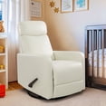 thumbnail image 1 of Swivel Rocking Recliner Chair for Small Space, Manual Swivel Glider Recliner for Nursery,RV,Rocking Recliner with Footrest and Side Pocket,Breathable Leather, 1 of 6