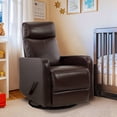 thumbnail image 1 of Swivel Rocking Recliner Chair for Small Space, Manual Swivel Glider Recliner for Nursery,RV,Rocking Recliner with Footrest and Side Pocket,Breathable Leather, 1 of 6