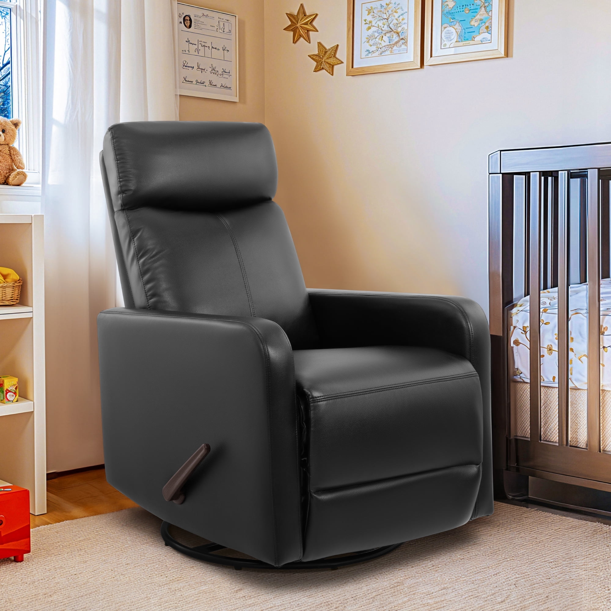 Swivel Rocking Recliner Chair for Small Space, Manual Swivel Glider ...