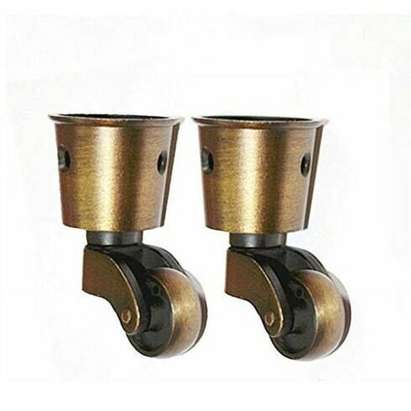 Swivel Round Cup Caster for Furniture, 360 Wheels with High Load Capacity and Antique Polished Finish for a Touch of Classic Style
