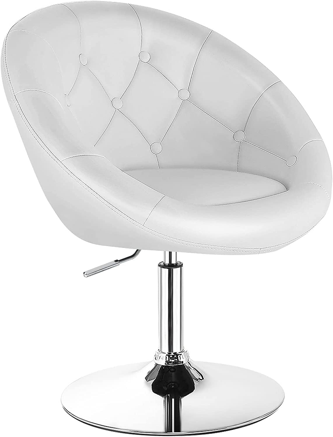 Swivel Round Vanity Chair, Height Adjustable with Back for Barber's