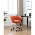 thumbnail image 1 of Swivel Shell Chair for Living Room/Bed Room, Swivel Seat with 360 Degrees, Adjustable Lift Height, Modern Leisure Arm Chair Orange, 1 of 7