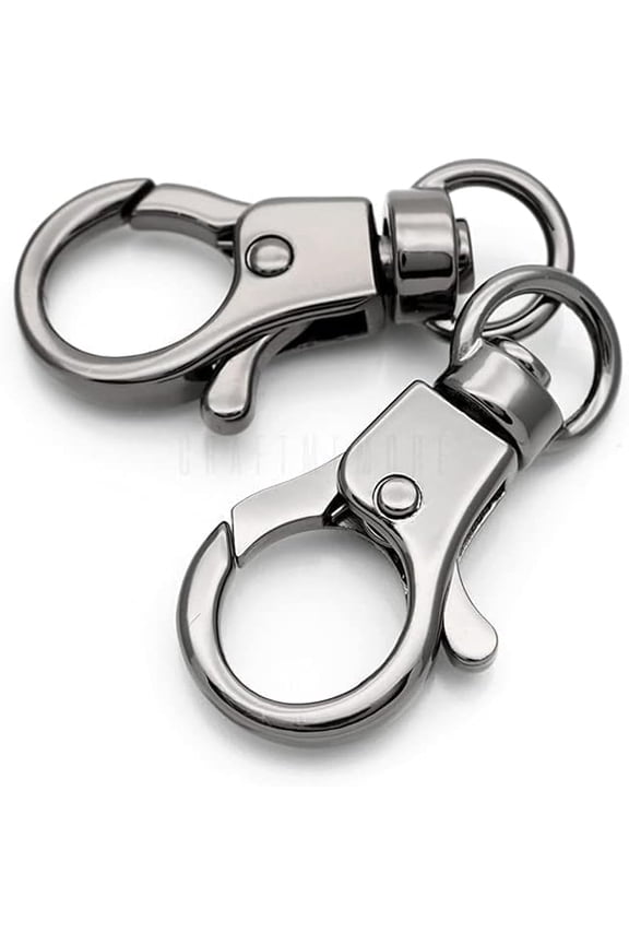 Swivel Snap Hook Quality Keychain Clip Push Gate Trigger Lobster Clasps 3/8" O Ring Opening SC40 (4 Pack, Gunmetal)