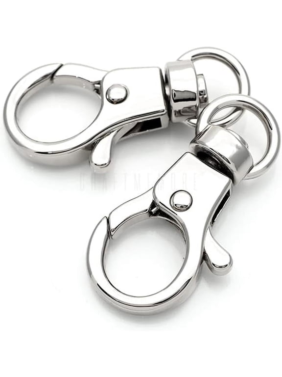 Swivel Snap Hook Quality Keychain Clip Push Gate Trigger Lobster Clasps 3/8" O Ring Opening SC40 (4 Pack, Silver)