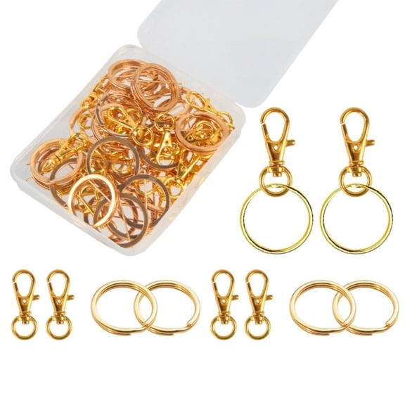 Swivel Snap Hook with Key Rings, Lobster Clasps Keychain Metal Swivel Keychain Hooks for DIY Keychain Lanyard Bag Charm