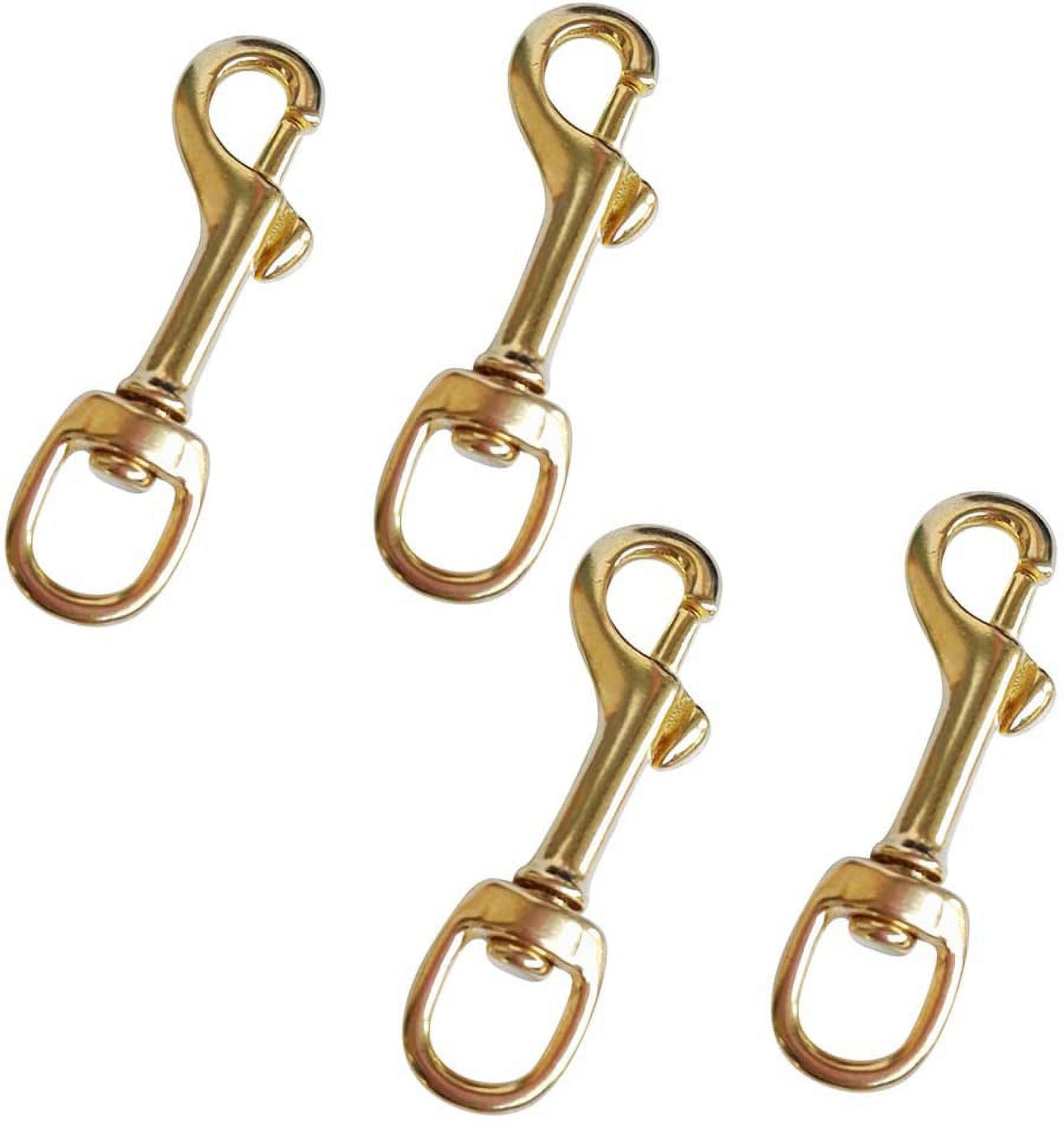 Swivel Snap Hooks,Swivel Trigger Snap Hooks,Spring O Rings, Pack of 4, Pure  Brass Swivel Eye Bolt Snap Hook, 3.1 Inch by 1/2 Inch, Multi-Purpose Marine  Grade 