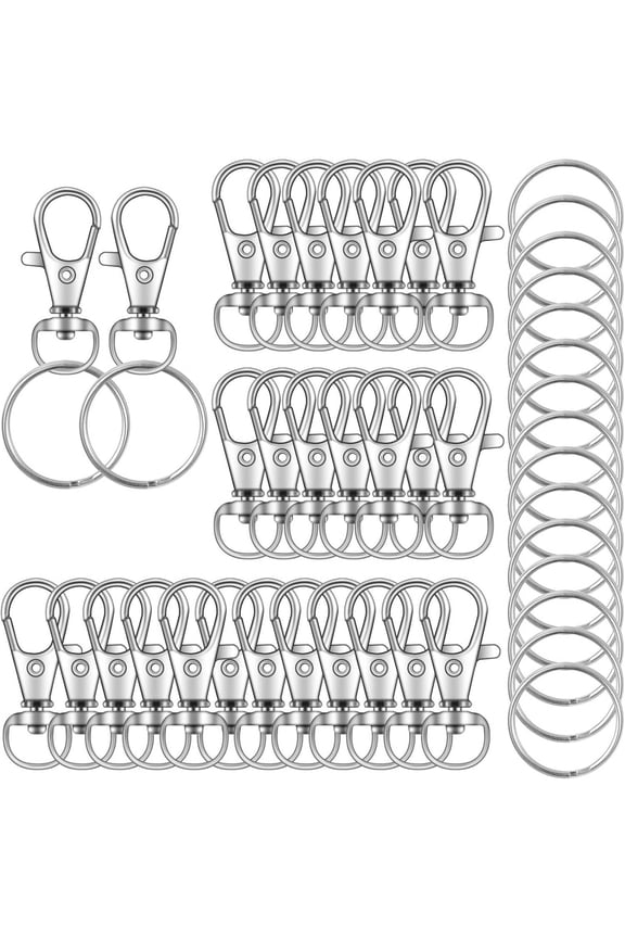 Swivel Snap Hooks with Key Rings, Metal Lobster Claw Clasp, Keychain Rings for Crafts