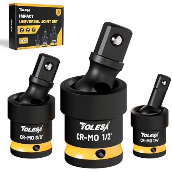 Swivel Socket Set, Impact Universal Joint-Socket Set, 1/2", 3/8", 1/4" Flexible Socket Swivel Set Premium CR-MO Steel U Joint Adapter Wobble$$Tools & Hardware Other