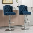 Swivel Stools Set of 1 Modern Velvet Adjustable Counter Height Stools
