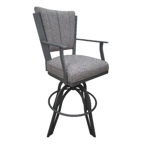 Swivel Tilt Bar Stool 30" Seat - Montana - Mojave Gray Fabric - Gray Metal