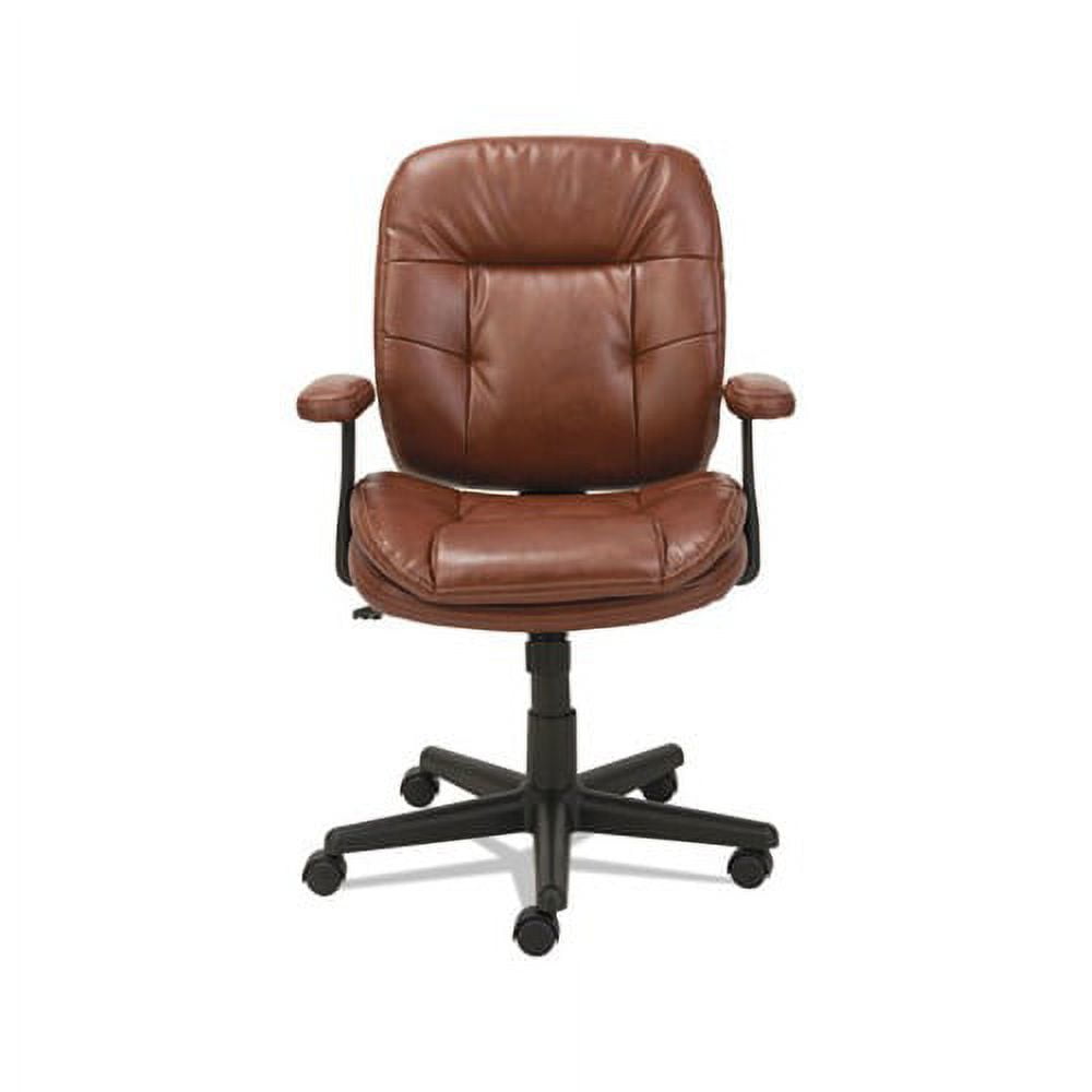 Swivel Tilt Bonded Leather Task Chair Supports up to 250 lbs. Chestnut Brown Seat Chestnut Brown Back Black Base Walmart