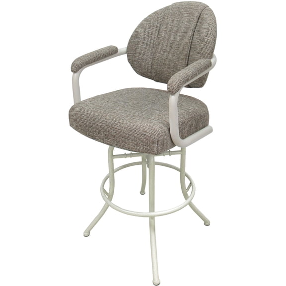 Swivel Tilt Counter 26" Metal Stool - M-70 - Jetty June Khaki - White