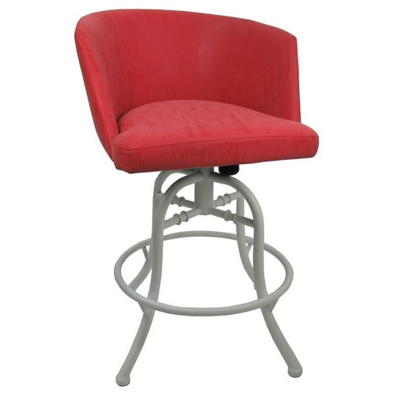 Swivel Tilt Counter Metal Bar Stool 26" Joey - Ruby - White