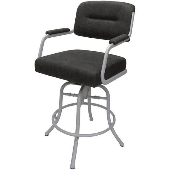 Swivel Tilt Counter Metal Bar Stool 26" - M-110 - Dark Gray - White Frame