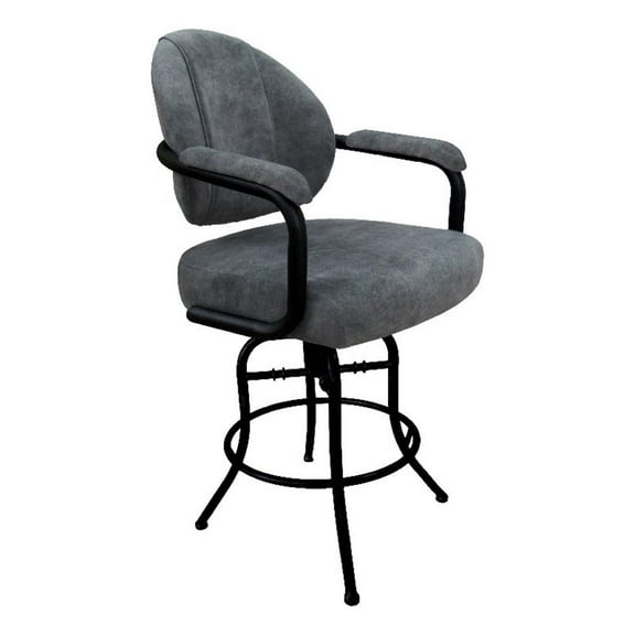 Swivel Tilt Counter Metal BarStool26"-M70-Outlier Charcoal GrayFabric-BlackFrame