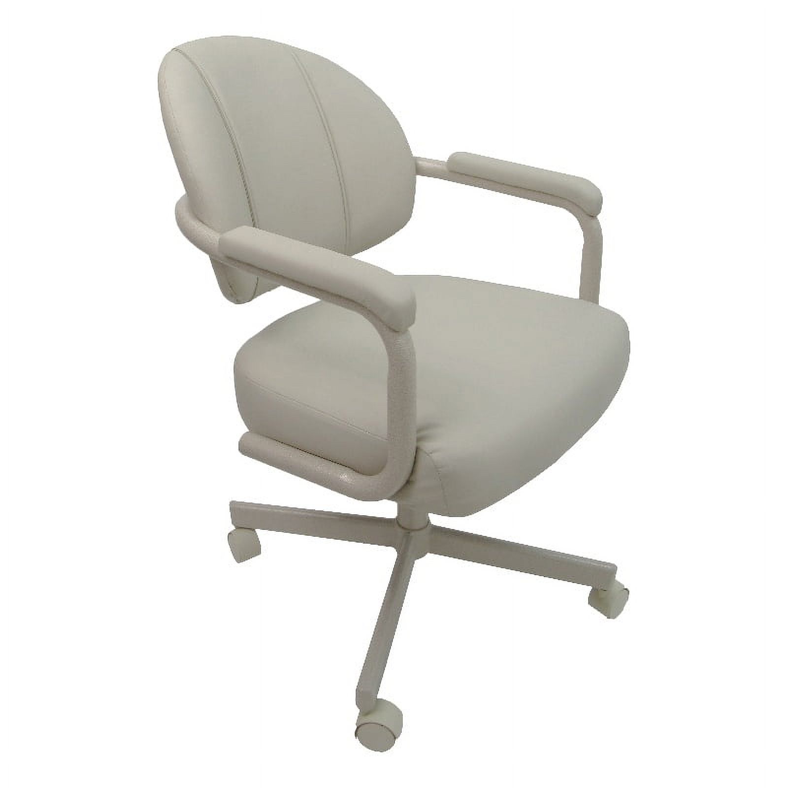 Swivel Tilt Dining Arm Chair in Vinyl Upholstered Ocean Beige