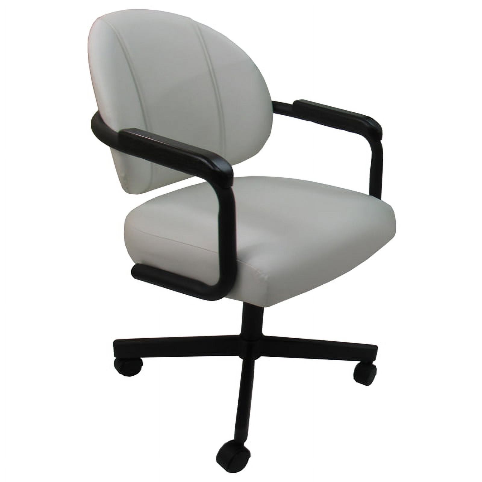 Swivel Tilt Kitchen Caster Chair with Wheels M70 White Vinyl Black